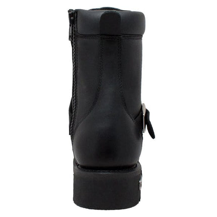 Men's 6" YKK Zipper Black Motorcycle Riding Boots - MARA Leather