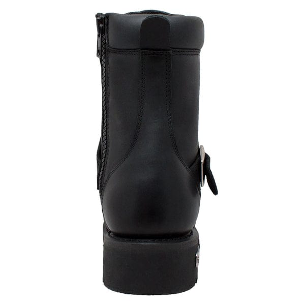 Men's 6" YKK Zipper Black Motorcycle Riding Boots - MARA Leather