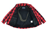 Red Armored Flannel Shirt For Bikers - MARA Leather