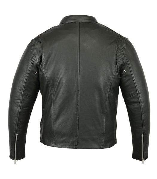 Men's Sporty Cruiser Black Leather Motorcycle Jacket