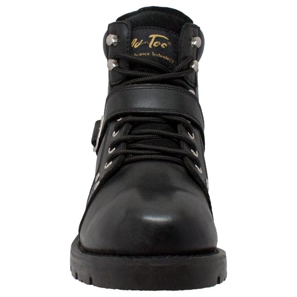 Men's YKK Zipper Biker Boots-BLACK - MARA Leather