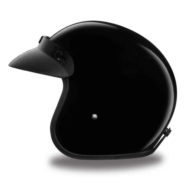 D.O.T. Daytona Cruiser Motorcycle 3/4 Helmet - HI-GLOSS BLACK