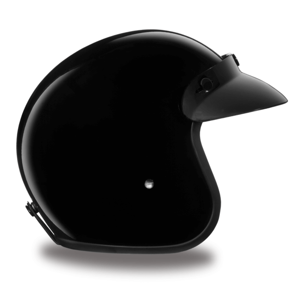 D.O.T. Daytona Cruiser Motorcycle 3/4 Helmet - HI-GLOSS BLACK