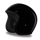 D.O.T. Daytona Cruiser Motorcycle 3/4 Helmet - HI-GLOSS BLACK