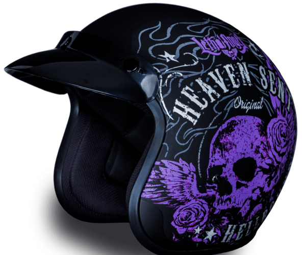 D.O.T. Daytona Cruiser 3/4 Motorcycle Helmet Heaven Sent – MARA Leather