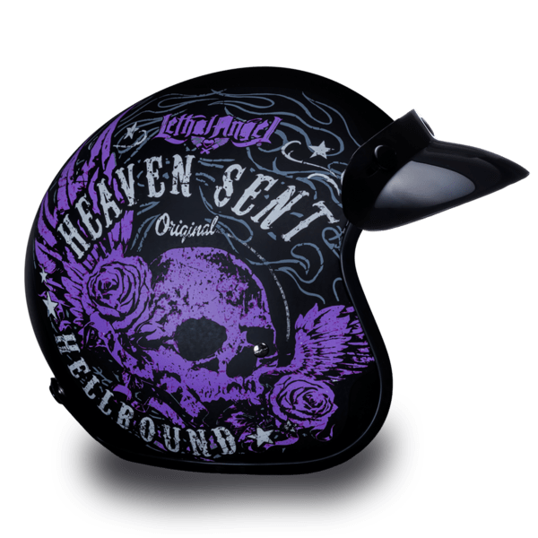 D.O.T. Daytona Cruiser 3/4 Motorcycle Helmet Heaven Sent – MARA Leather