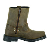 Men's Side Zipper Waterproof Boots - Brown - MARA Leather