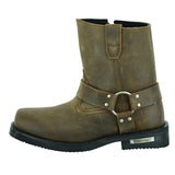 Men's Side Zipper Waterproof Boots - Brown - MARA Leather