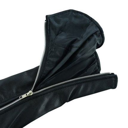 Women's Black Leather Thigh High Side Lace Leggings