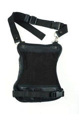 Full Size Biker Black Leather Drop Leg Conceal Pocket Thigh Bag