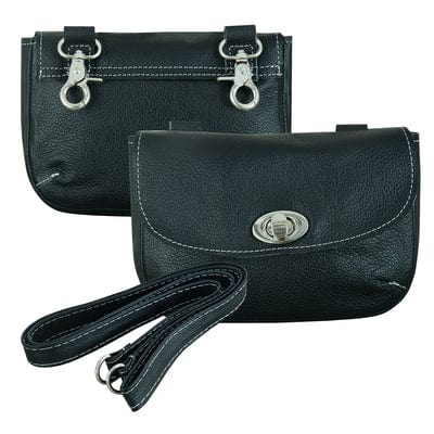 Black Leather Shoulder Bag | Leather Sling Bag - Qisabags