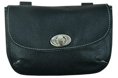 Ladies' Belt Loop Clip Black Leather Purse