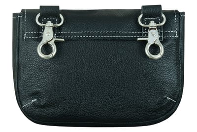 Ladies' Belt Loop Clip Black Leather Purse