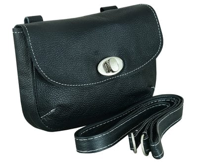 Ladies' Belt Loop Clip Black Leather Purse