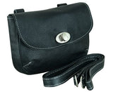 Ladies' Belt Loop Clip Black Leather Purse