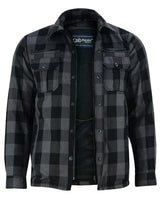 Gray Armored Flannel Shirt for Bikers - MARA Leather