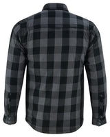 Gray Armored Flannel Shirt for Bikers - MARA Leather