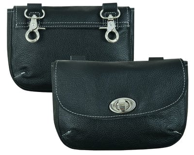 Ladies' Belt Loop Clip Black Leather Purse
