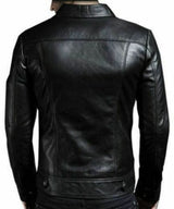 Being Human Men Leather Jacket Black Slim Fit Biker Leather Jacket