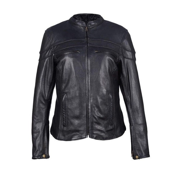 Ladies Black Nature Soft Leather Motorcycle Jacket